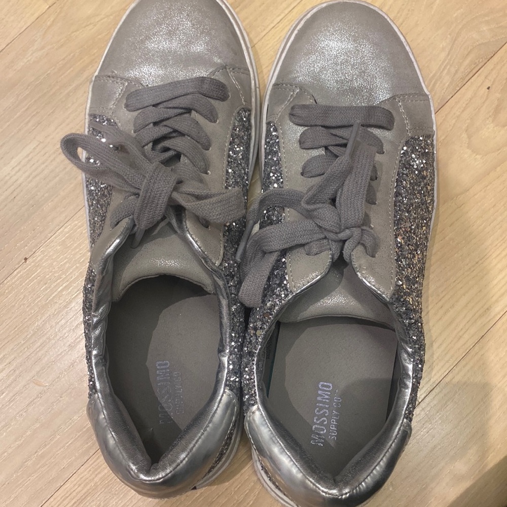 Silver sparkly sneakers
